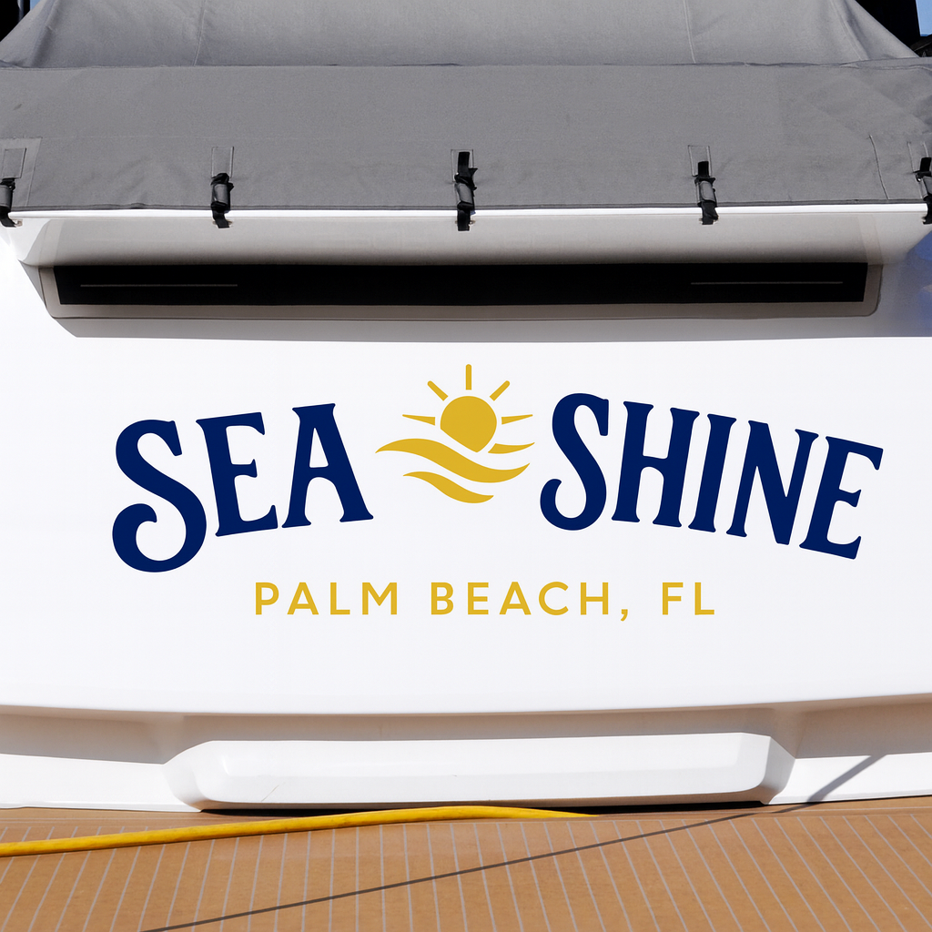 Custom Boat Stern Decal Sticker Sign | Boat Stern Name & Hailing City (Port) Sign
