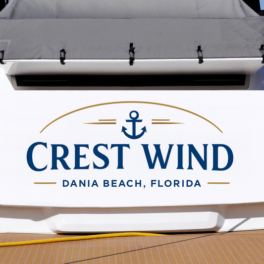 Custom Boat Stern Decal Sticker Sign | Boat Stern Name & Hailing City (Port) Sign