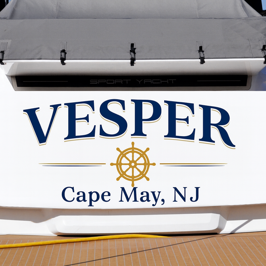 Custom Boat Stern Decal Sticker Sign | Boat Stern Name & Hailing City (Port) Sign