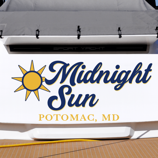 Custom Boat Stern Decal Sticker Sign | Boat Stern Name & Hailing City (Port) Sign