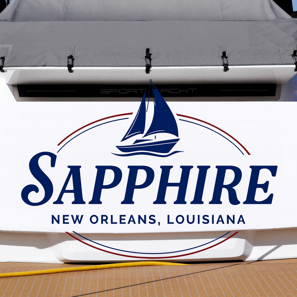 Custom Boat Stern Decal Sticker Sign | Boat Stern Name & Hailing City (Port) Sign