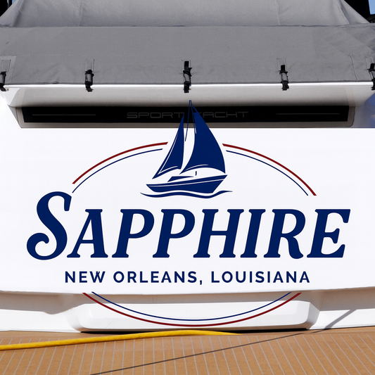 Custom Boat Stern Decal Sticker Sign | Boat Stern Name & Hailing City (Port) Sign
