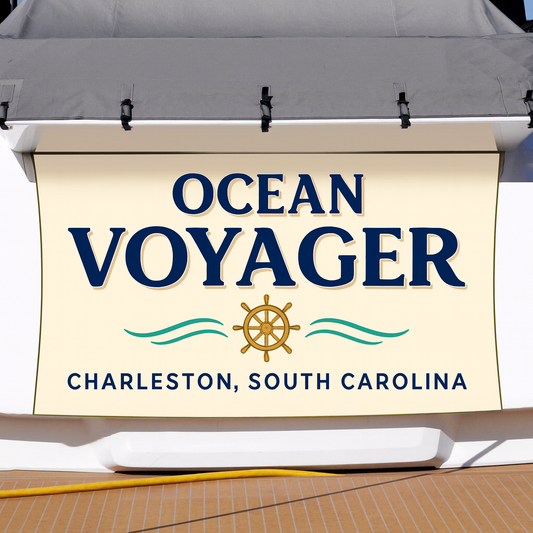 Custom Boat Stern Decal Sticker Sign | Boat Stern Name & Hailing City (Port) Sign