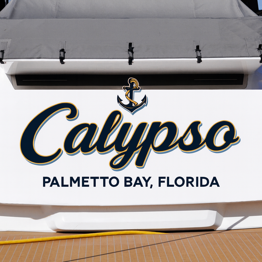 Custom Boat Stern Decal Sticker Sign | Boat Stern Name & Hailing City (Port) Sign
