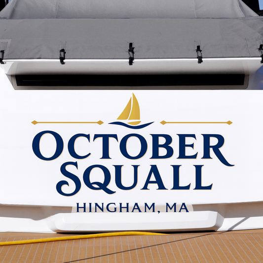 Custom Boat Stern Decal Sticker Sign | Boat Stern Name & Hailing City (Port) Sign