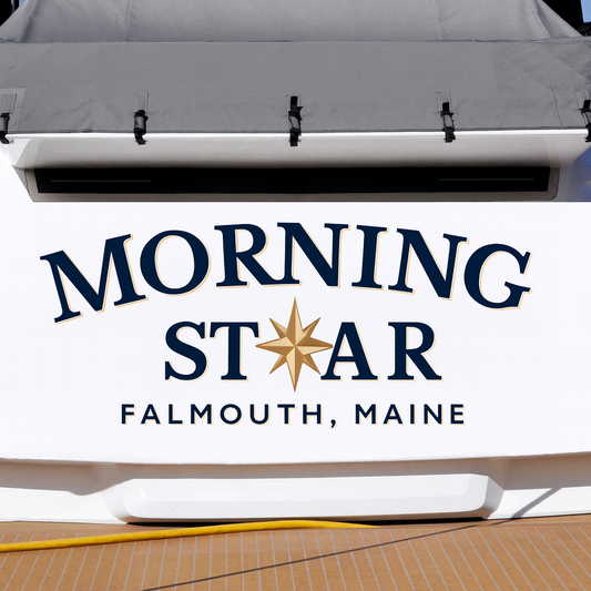 Custom Boat Stern Decal Sticker Sign | Boat Stern Name & Hailing City (Port) Sign