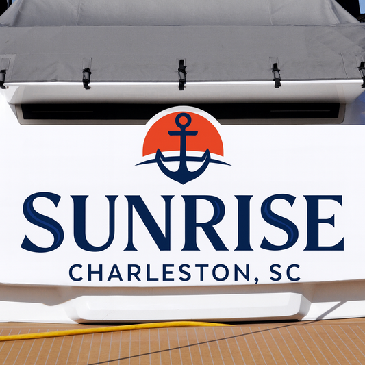 Custom Boat Stern Decal Sticker Sign | Boat Stern Name & Hailing City (Port) Sign