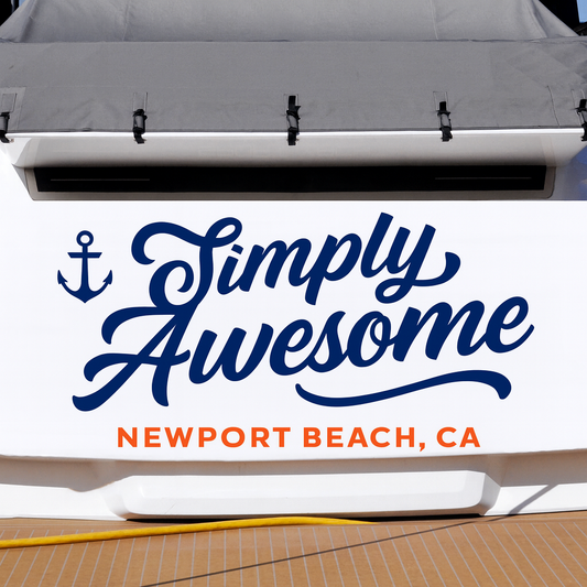 Custom Boat Stern Decal Sticker Sign | Boat Stern Name & Hailing City (Port) Sign