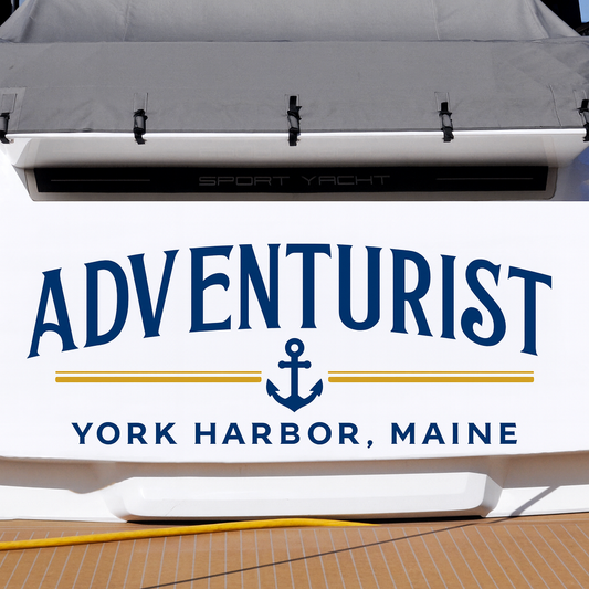 Custom Boat Stern Decal Sticker Sign | Boat Stern Name & Hailing City (Port) Sign