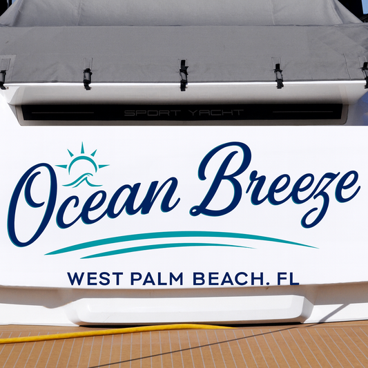 Custom Boat Stern Decal Sticker Sign | Boat Stern Name & Hailing City (Port) Sign
