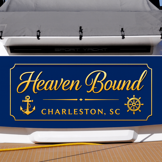 Custom Boat Stern Decal Sticker Sign | Boat Stern Name & Hailing City (Port) Sign