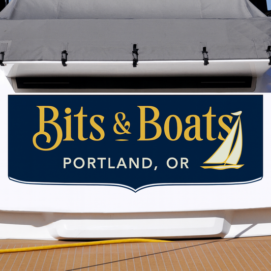 Custom Boat Stern Decal Sticker Sign | Boat Stern Name & Hailing City (Port) Sign