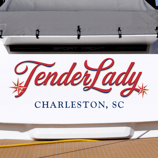 Custom Boat Stern Decal Sticker Sign | Boat Stern Name & Hailing City (Port) Sign