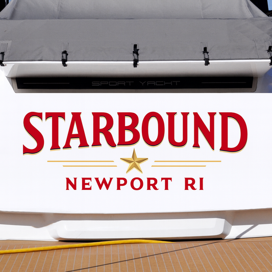 Custom Boat Stern Decal Sticker Sign | Boat Stern Name & Hailing City (Port) Sign