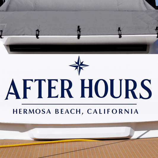 Custom Boat Stern Decal Sticker Sign | Boat Stern Name & Hailing City (Port) Sign