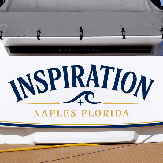 Custom Boat Stern Decal Sticker Sign | Boat Stern Name & Hailing City (Port) Sign