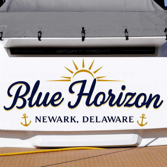 Custom Boat Stern Decal Sticker Sign | Boat Stern Name & Hailing City (Port) Sign