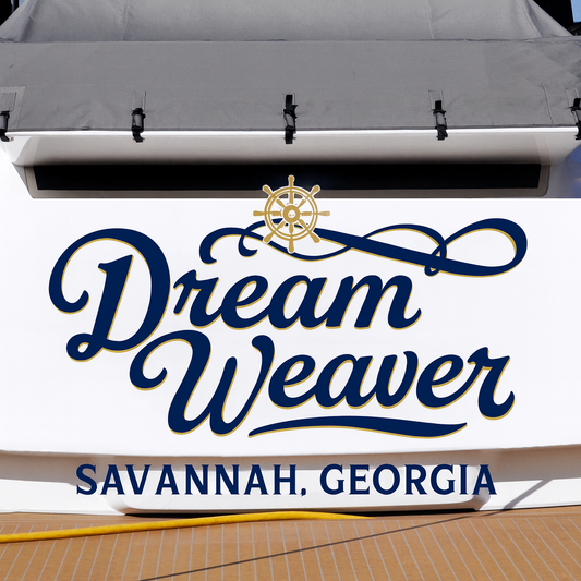 Custom Boat Stern Decal Sticker Sign | Boat Stern Name & Hailing City (Port) Sign