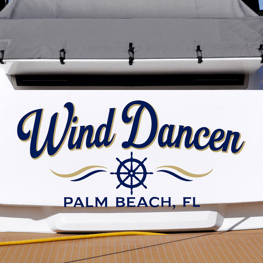 Custom Boat Stern Decal Sticker Sign | Boat Stern Name & Hailing City (Port) Sign
