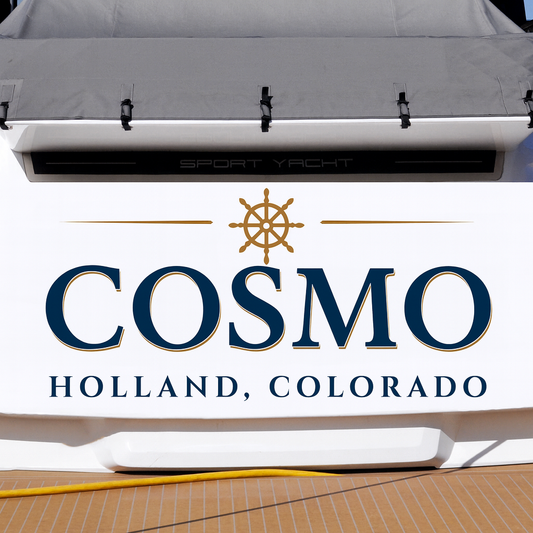 Custom Boat Stern Decal Sticker Sign | Boat Stern Name & Hailing City (Port) Sign