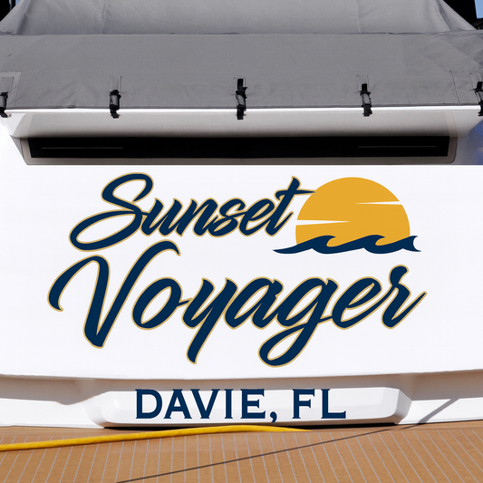 Custom Boat Stern Decal Sticker Sign | Boat Stern Name & Hailing City (Port) Sign