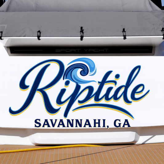 Custom Boat Stern Decal Sticker Sign | Boat Stern Name & Hailing City (Port) Sign