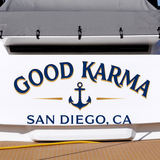 Custom Boat Stern Decal Sticker Sign | Boat Stern Name & Hailing City (Port) Sign