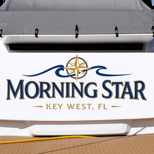 Custom Boat Stern Decal Sticker Sign | Boat Stern Name & Hailing City (Port) Sign