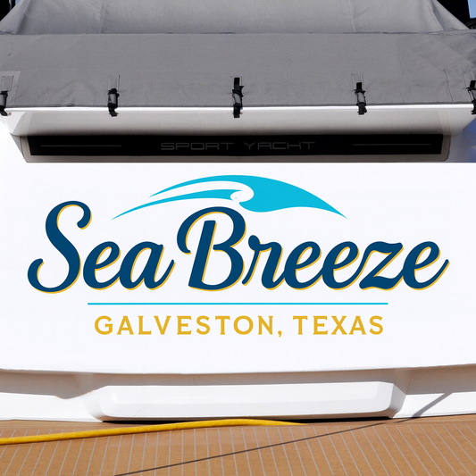 Custom Boat Stern Decal Sticker Sign | Boat Stern Name & Hailing City (Port) Sign