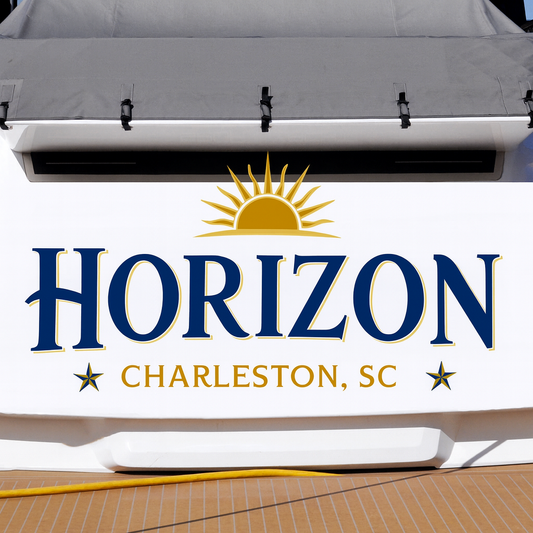 Custom Boat Stern Decal Sticker Sign | Boat Stern Name & Hailing City (Port) Sign