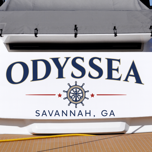 Custom Boat Stern Decal Sticker Sign | Boat Stern Name & Hailing City (Port) Sign