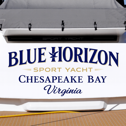 Custom Boat Stern Decal Sticker Sign | Boat Stern Name & Hailing City (Port) Sign