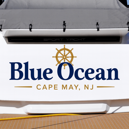 Custom Boat Stern Decal Sticker Sign | Boat Stern Name & Hailing City (Port) Sign