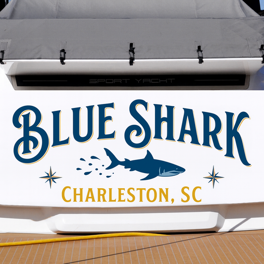 Custom Boat Stern Decal Sticker Sign | Boat Stern Name & Hailing City (Port) Sign