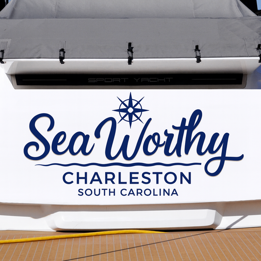 Custom Boat Stern Decal Sticker Sign | Boat Stern Name & Hailing City (Port) Sign