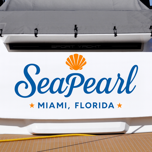 Custom Boat Stern Decal Sticker Sign | Boat Stern Name & Hailing City (Port) Sign