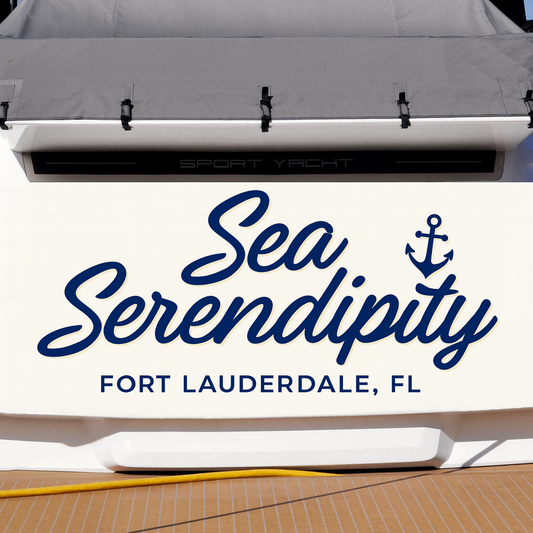 Custom Boat Stern Decal Sticker Sign | Boat Stern Name & Hailing City (Port) Sign