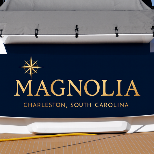 Custom Boat Stern Decal Sticker Sign | Boat Stern Name & Hailing City (Port) Sign