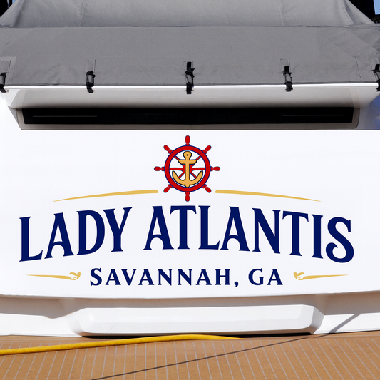 Custom Boat Stern Decal Sticker Sign | Boat Stern Name & Hailing City (Port) Sign