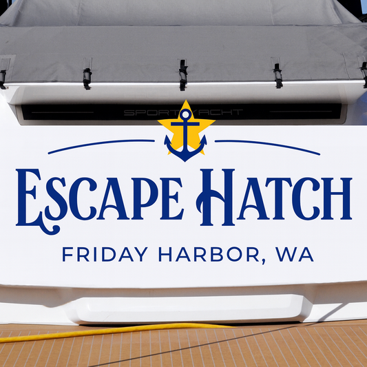 Custom Boat Stern Decal Sticker Sign | Boat Stern Name & Hailing City (Port) Sign