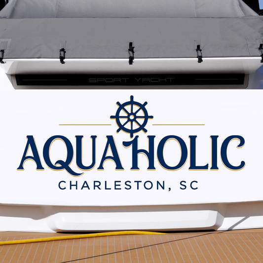 Custom Boat Stern Decal Sticker Sign | Boat Stern Name & Hailing City (Port) Sign