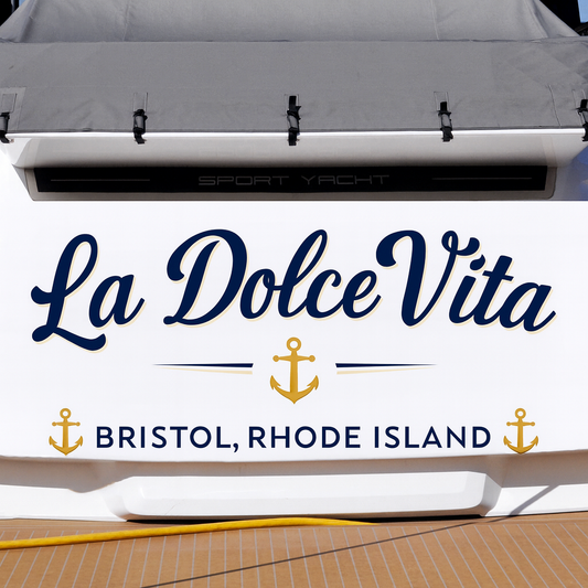 Custom Boat Stern Decal Sticker Sign | Boat Stern Name & Hailing City (Port) Sign