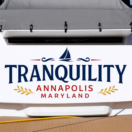 Custom Boat Stern Decal Sticker Sign | Boat Stern Name & Hailing City (Port) Sign