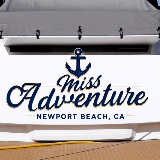 Custom Boat Stern Decal Sticker Sign | Boat Stern Name & Hailing City (Port) Sign