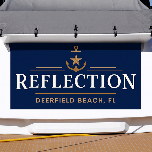Custom Boat Stern Decal Sticker Sign | Boat Stern Name & Hailing City (Port) Sign