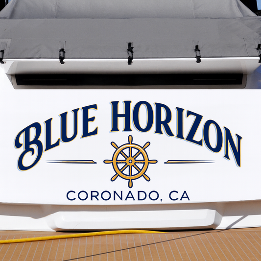 Custom Boat Stern Decal Sticker Sign | Boat Stern Name & Hailing City (Port) Sign