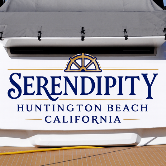 Custom Boat Stern Decal Sticker Sign | Boat Stern Name & Hailing City (Port) Sign