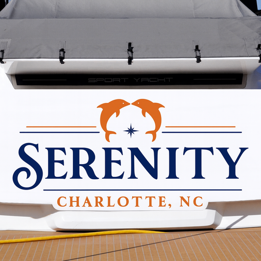 Custom Boat Stern Decal Sticker Sign | Boat Stern Name & Hailing City (Port) Sign