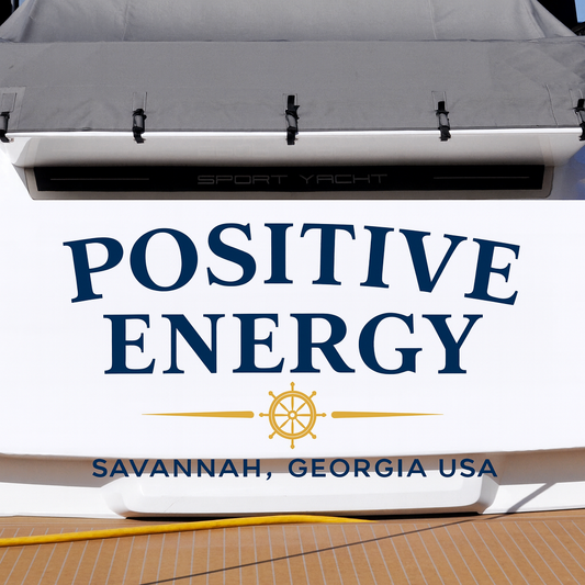 Custom Boat Stern Decal Sticker Sign | Boat Stern Name & Hailing City (Port) Sign