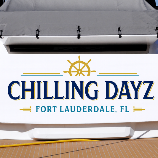 Custom Boat Stern Decal Sticker Sign | Boat Stern Name & Hailing City (Port) Sign